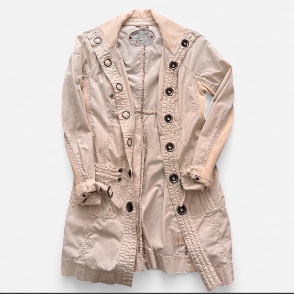 Free People Light Beige Trench Coat